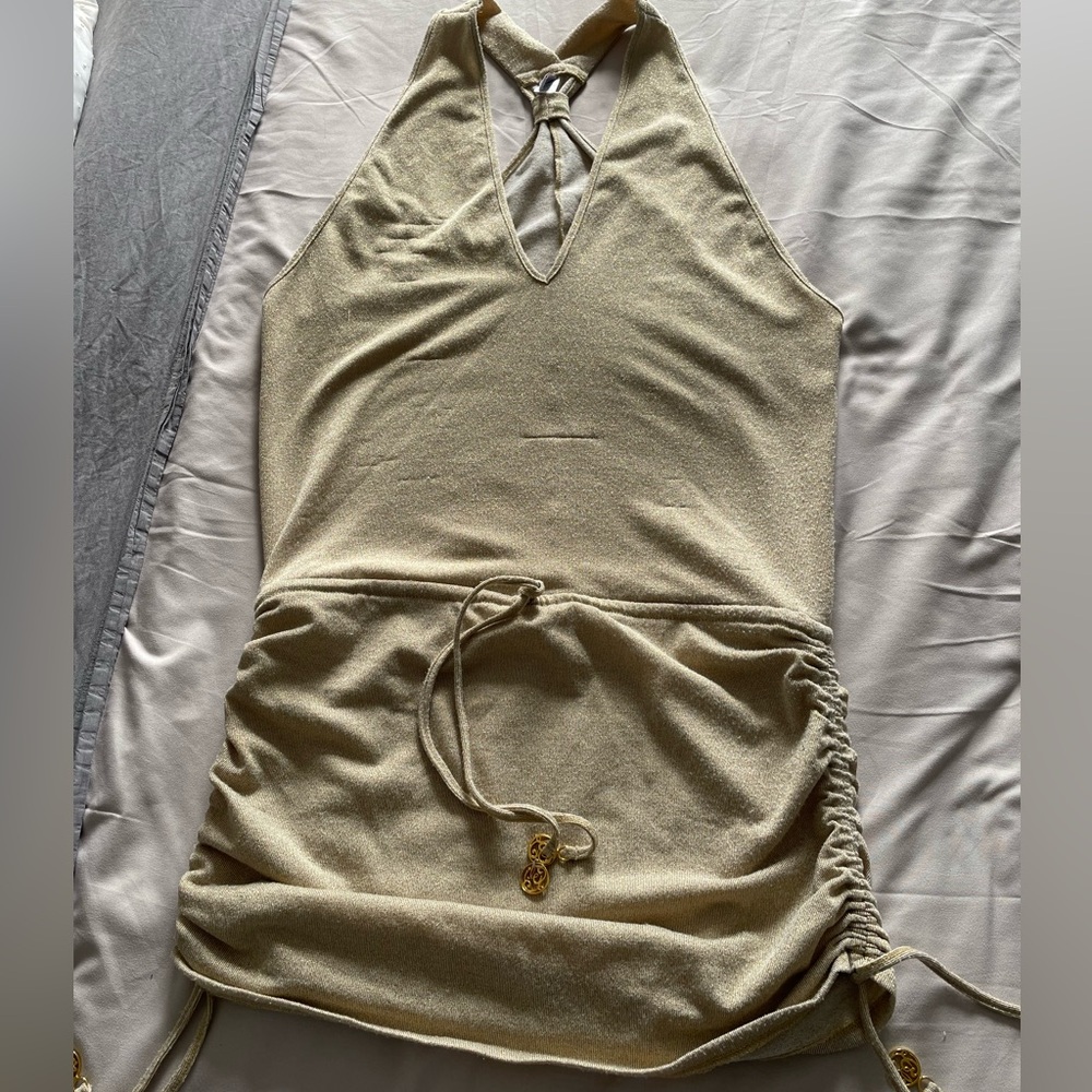 Luli fama Beige Halter Neck Top